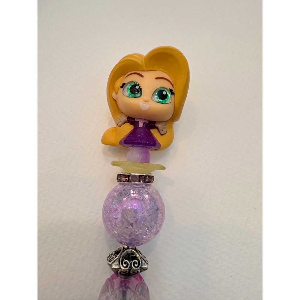 Disney Doorables Rapunzel Beaded Pen Purple Glitter Tangled Character Pen